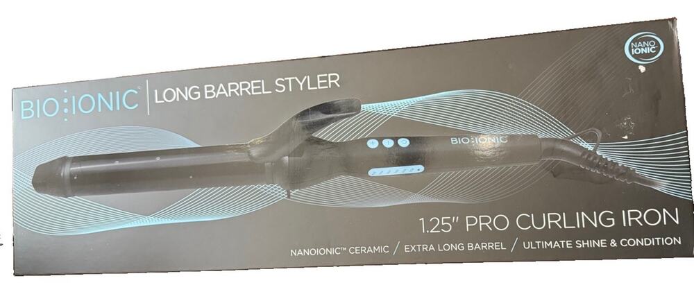 Bio Ionic Long Barrel Curling Iron - Long Barrel Styler, 1.25" - - New In Box